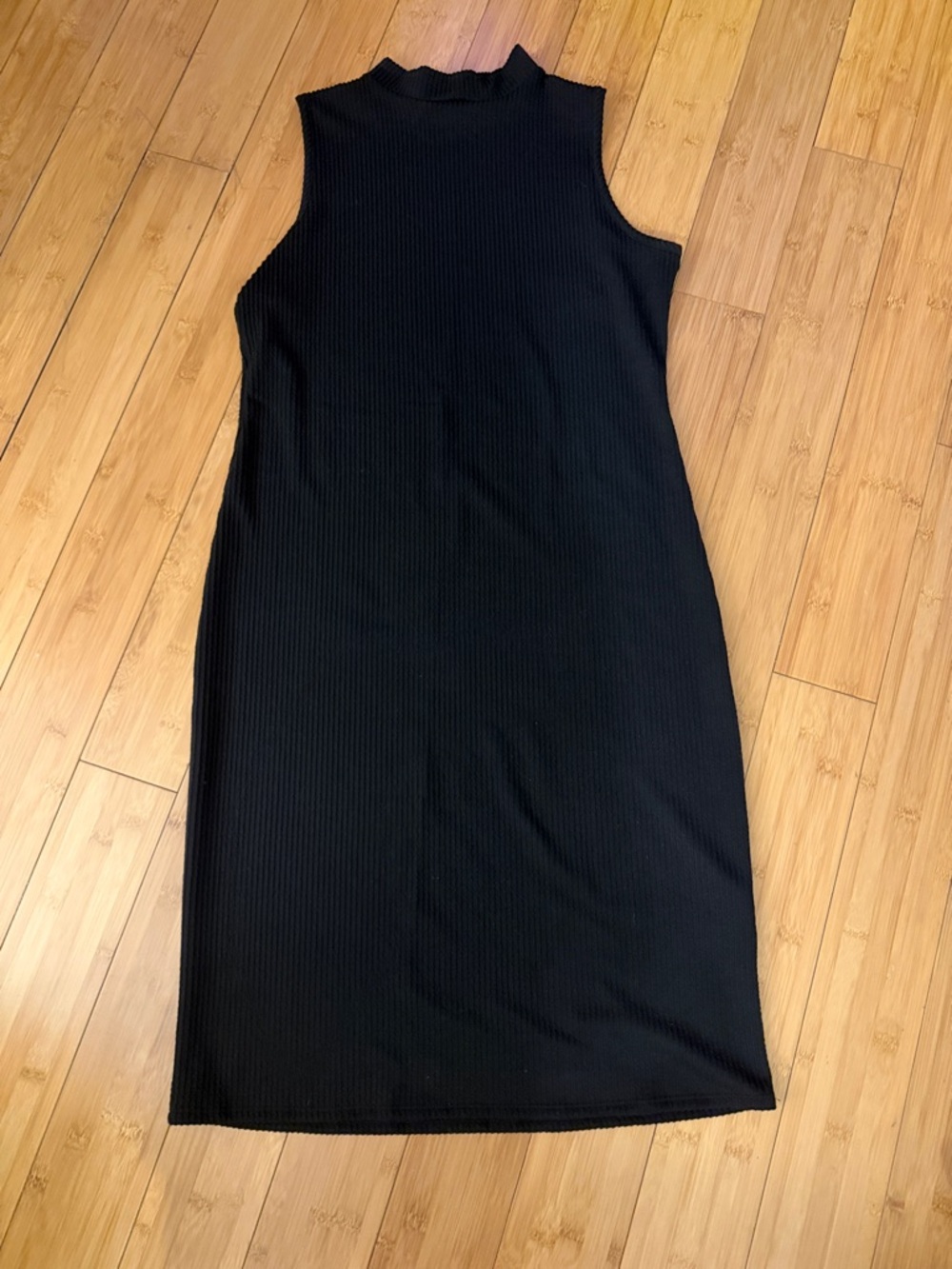 Olivia Rae Black Ribbed Sleeveless Midi Dress